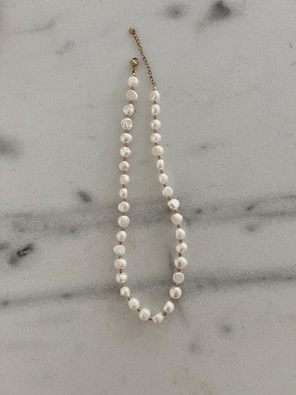 Lila Beaded Pearl Necklace
