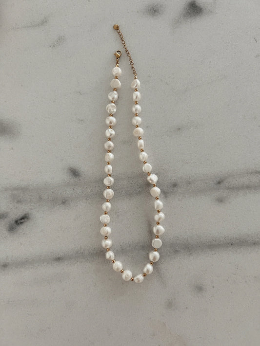 Lila Beaded Pearl Necklace
