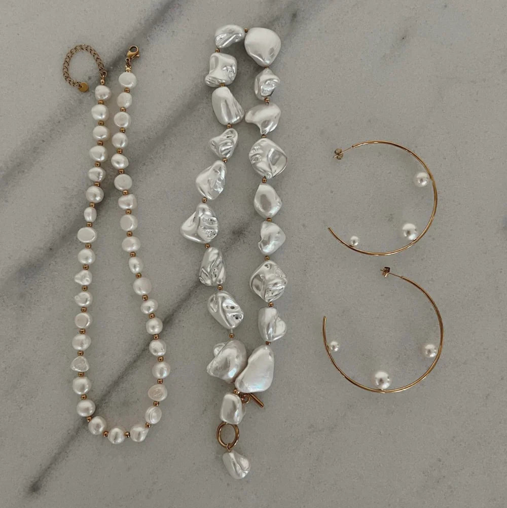 Lila Beaded Pearl Necklace