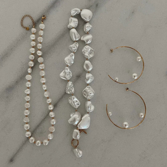 Lila Beaded Pearl Necklace